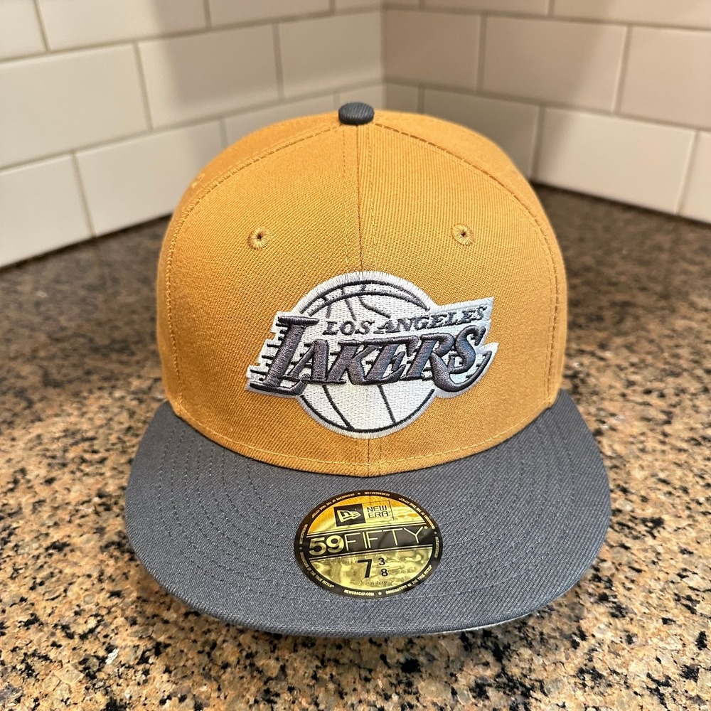 Los Angeles Lakers New Era 59FIFTY Fitted Hat 7 3/8 Tan New